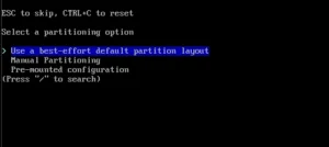 disk partitioning