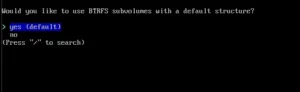 btrfs subvolumens